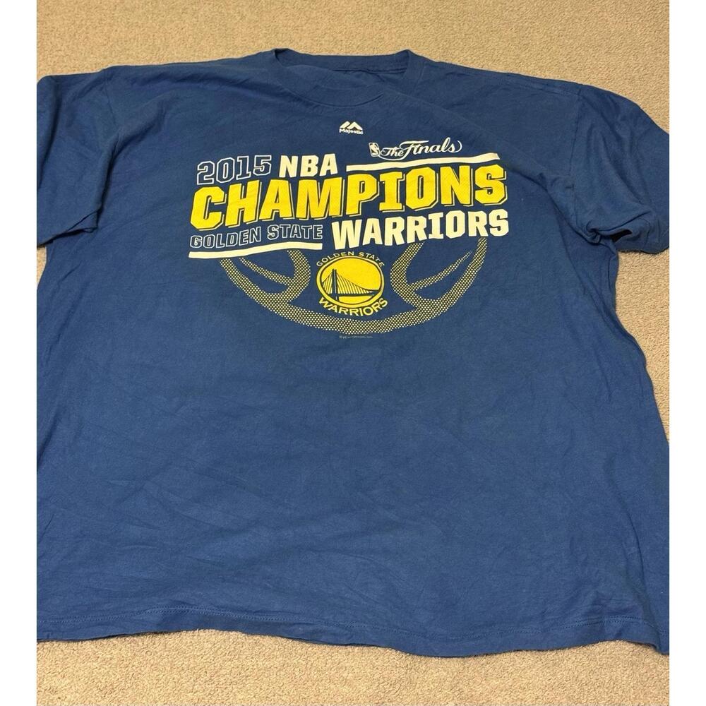 2015 Nba Champions Golden State Warriors Blue And Yellow Tee